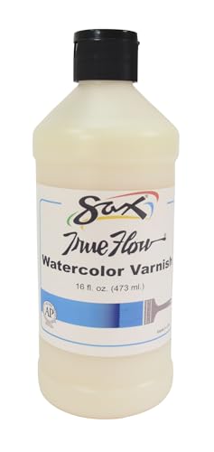 Sax 402420 True Flow Watercolor Varnish, High Gloss Sheen, 1 Pint, 16 Fl Oz (Pack of 1)