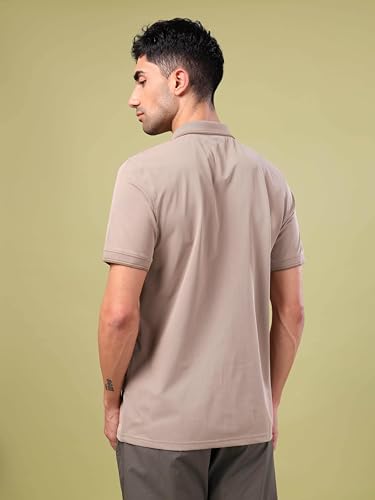 Image of TECHNOSPORT Men's Regular Fit Half Sleeve Polo T-Shirt with Collar, ELASTO Plus Quick Dry Moisture Wicking Polo Tee for Gym Sports Golf and Casual Wear