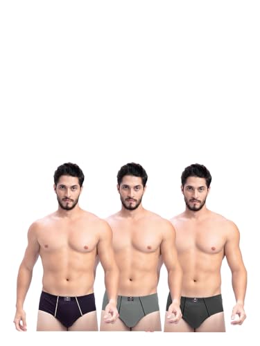 Image of Milton Mens Pure Cotton Solid Briefs with Inner Elastic|Premium Soft Breathable Underwear for Men|Comfort-Fit Waistband for All-Day Wear|Multi-Color, Color Name May Vary as per Availability|Pack of 3