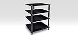 Einfacher Zusammenbau. Bergen 2 von Norstone - HiFi-Rack mit 4 Regalen, schwarz glänzend