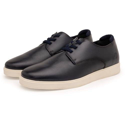 Image of Thomas Crick Luxurious Genuine Leather Sneakers with Dual-Tone Finish and Ortho Footbed