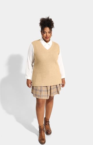 Image of TIYOMI Plus Size Sweater Sleeveless Tops for Women Knitted Tank Tops XL-5XL