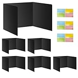 6 Pack Black Desk Dividers for Students, Durable Waterproof Privacy Shields, Easy to Clean Privacy Protection Folders for Classroom and Testing, Ideal for Classroom and School Supplies (6)