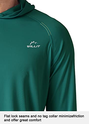 Willit Men's Sun Shirts UPF 50+ Rash Guard Long Sleeve Sun Protection Hoodie SPF UV Fishing Lightweight Athletic Running
