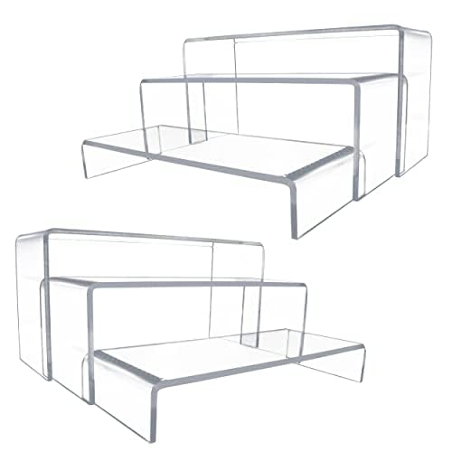 Acrylic Display Riser 6 units (8",8.5",9") 4mm Thickness, with wiping Cloth – Lightweight & Transparent in Different Sizes- Ideal for Trophies, Showpieces, Cupcake Holder & Candy Bar