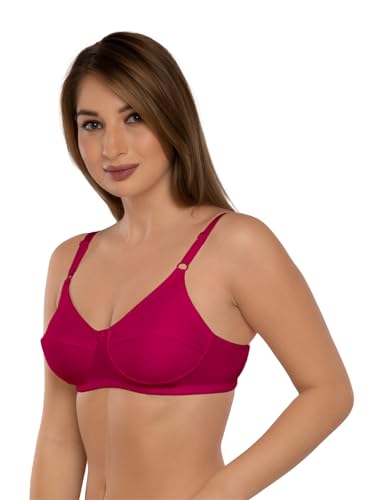 Image of Daisy DEE Women's Cotton Seamed Non-Wired Regular Straps Full Coverage Non-Padded Bra - NSHTL