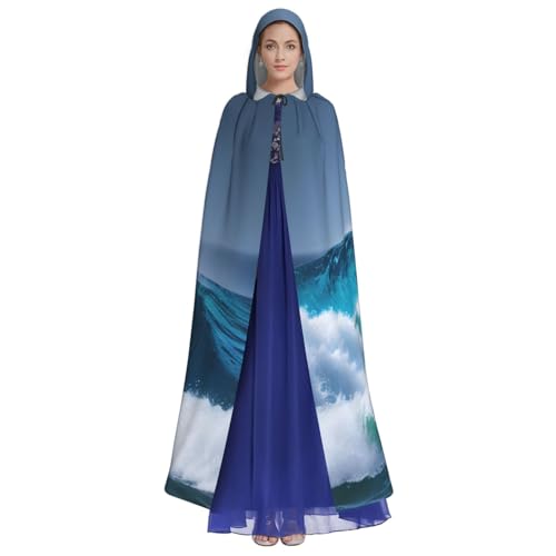 Cape à capuche Halloween motif vagues océan coupe fluide originale