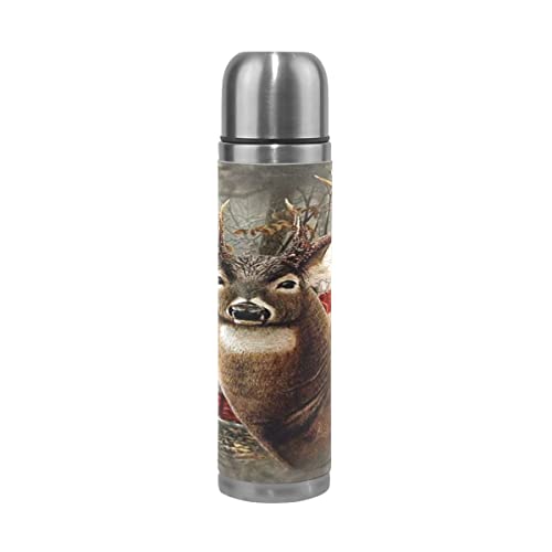 Caza botella de agua de acero inoxidable al vacío aislado frasco termo 500ml viaje deporte té café beber envase
