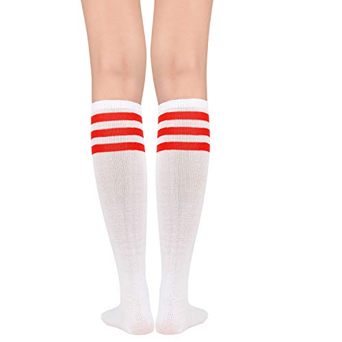 Image of Zando Striped Knee High Socks for Women Athletic Running Long Tube Socks Casual Knee High Stockings