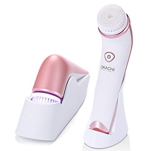 Rechargeable Facial Cleaning Brush, Waterproof Face Brush with Deep Clean & Professional skin care System, 4 Cleaning Modes for Gentle Exfoliation and Deep Scrubbing (Blue)