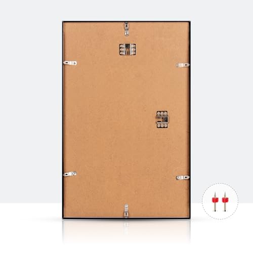 Image of Homso 11 x 17 Frame in Black 2 Packs, Metal Thin Board 11x17 Picture Frame with Acrylic Plexiglass for Pictures A4 with Mat or 11x17 without Mat for Horizontal and Vertical