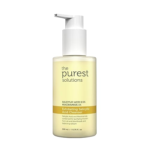 The Purest Solutions Exfoliating Salicylic Acid Cleanser Facial Cleanser (0.5% Salicylic Acid & 1% Niacinamide) - For Oily/Combination Skin - Reduces Pimples and Acne Prone - Vegan (6.76 fl. oz)
