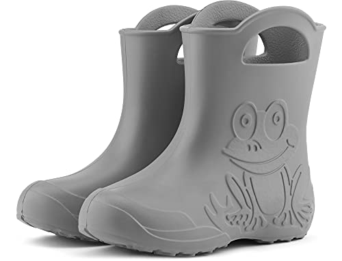 Ladeheid Eva Gummistiefel Damen federleichte wasserdichte Damenschuhe Regenschuhe LA-CA-09 (Grau, 38/39 EU)