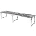 Zerone Table de Camping Pliante Métallique, Table de Jeu de Bière Table de Ping-Pong Portable avec Motif de Tennis de Table pour BBQ Fête Pique-Nique, 240x60x68cm