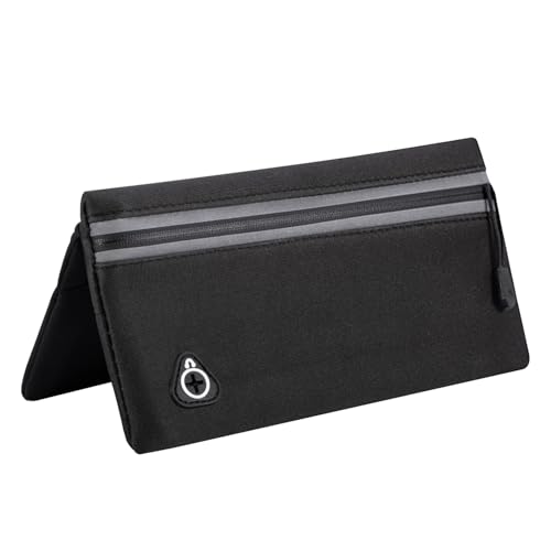 Magnetic Running Fanny Pack, Magnetic Running Pouch, Magnetic Running Fanny Pack Pouch for Women Men Runner, Magnetic Closure Pocket Waist Pack for Running Cycling Walking Hiking Travelling - Black L