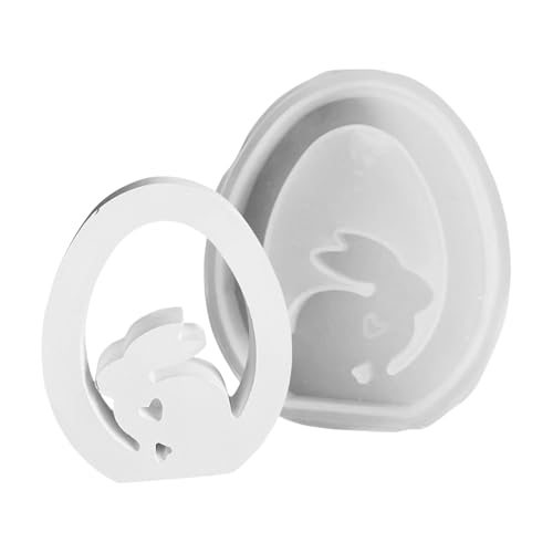 Molde De Silicona De Conejito - Molde De Vela De Silicona De Conejo Creativo De 3,46x4,25 Pulgadas | Moldes De Fundición, Moldes De Resina, Conejito De Pascua, Molde De Adorno De Conejo De Huevo, Vela