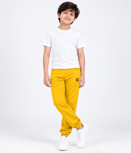 Image of KYDA Kids Boys Premium 100% Cotton Regular Fit Track Pants Soft Breathable Elastic Waist Casual Joggers Kids Playwear Everyday Comfort Wear-Pack of 2