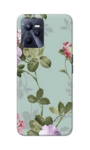 Image of Printed Hard Back Cover Case for Realme C35 Back Cover (Floral Painting) -702