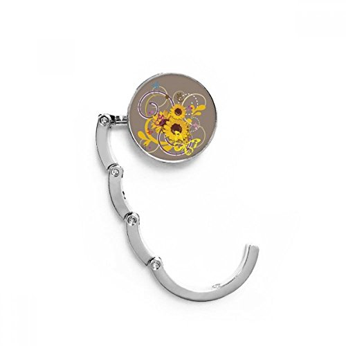 Colgador de bolso para mesa con ilustración de girasol, ideal para oficinas y cafeterías