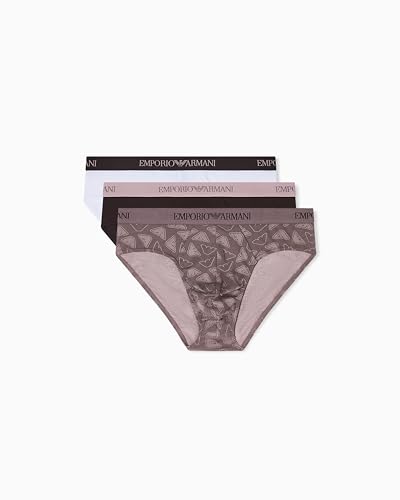 Emporio Armani Calzoncillos para Hombre, Mole/Iron-FA PRT/Wht, S