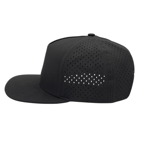 Image of Classic 5‑Panel Snapback Hat - Adjustable Flat Bill Cap, Lightweight Breathable Unisex for Embroidery & DIY