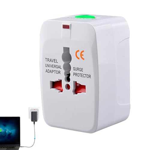Adaptateur de Prise Universel, Adaptateur de Voyage Universel avec Protection Surtension, Chargeur USB pour Téléphone Ordinateur Portable Femme Homme Adulte Étudiant Famille Amis