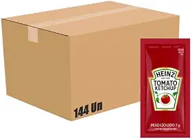 Ketchup Heinz Sachê 7g Caixa 144 Unidades Nova Receita