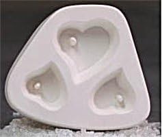 Holey Heart Trio Jewelry Casting Mold for Glass Fusing