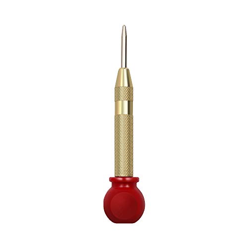 Spring Loaded Automatic Center Punch - JelBo 5' Auto Spring Loaded Center Punches Adjustable Drill Marker Tool Window Breaker For Hole Metal, Glass, Wood(Glod)