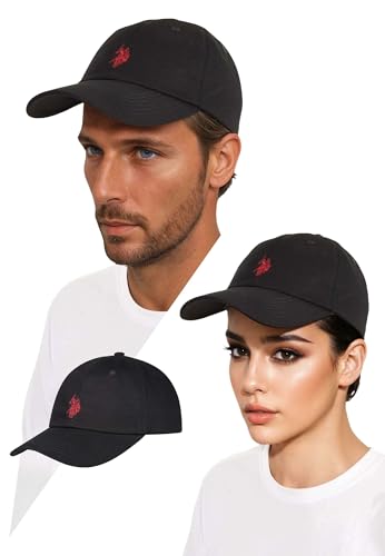 U.S. Polo Assn. Unisex Cap (One Size) - klassischer Baseball-Look mit verstellbarem Strapback - P009 - Schwarz OneSize
