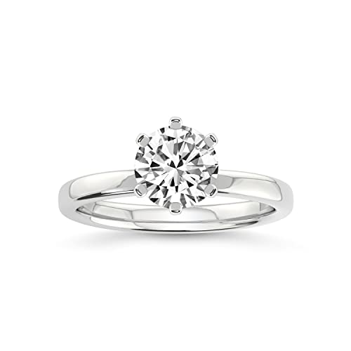 1 Carat | IGI Certified Round Shape Lab Grown Diamond Engagement Ring For Women |14K Or 18K in White, Yellow Or Rose Gold | Lab Created Six-Prong Solitaire Diamond Engagement Ring | FG-VS1-VS2 Quality Friendly Diamonds Engagement Ring