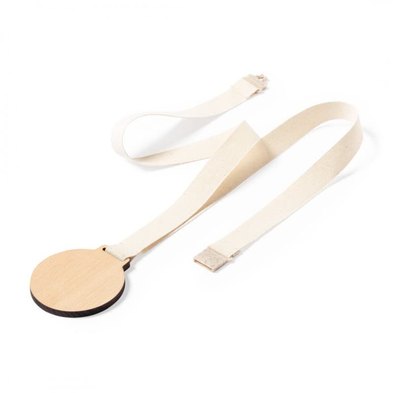 Genérico 10 Medallas de Madera y cordon de Algodon