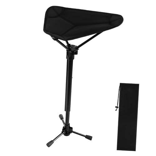 BESTonZON Adjustable Height Folding Stool Lightweight Portable Fishing Chair for Camping Hiking Outdoor Activities Stable Tripod Design for Versatile Use