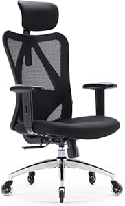 SIHOO Bürostuhl Ergonomischer [TESTSIEGER] Schreibtischstuhl, Drehstuhl hat Verstellbarer Lordosenstütze, Kopfstütze und Armlehne, Höhenverstellung und Wippfunktion, bis 150kg/330LB Belastbar