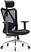 SIHOO Chaise de Bureau Ergonomique, Fauteuil de Pivotant en Maille Avoir Soutien Lombaire et Accoudoir Réglable, Capacité Maximal de 150 KG,Noir