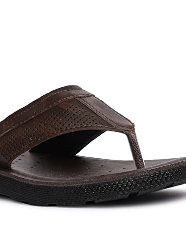 Image of Bata Men Casual flip flop thong slipper - Dark Brown