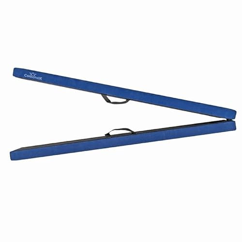Cannons UK 2,4 m, Trave da Ginnastica Pieghevole in Finta Pelle Scamosciata, 240 cm Gioventù Unisex, Blu