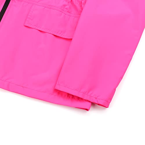 Pesion Women's Waterproof Hooded Jacket Lightweight Outdoor Zip Coat Windbreaker Tops With Pockets For Mountaineering Hiking Fish Travel, Xxx-Large #TOP5