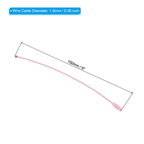 PATIKIL 6 Inch Length Wire Keychain Cable, 15 Pack Titanium Steel Key Ring Loop for Outdoor Hiking Sport Light Pink - Image 2