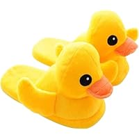 ETERLUME Cute Rubber Duck Slippers for Adult Mens Womens Funny House Shoes-Medium