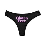 Gluten Free Funny Women Fetish Underwear Black High Rise Thong, Dirty Slut Undies (Medium, Pink)