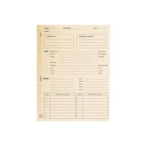 Lot de 5 Paquet de 25 dossiers de suivi de procédure, en carte 265 g/m², coloris ivoire