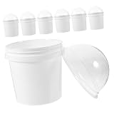 JECOMPRIS 6pcs Popcorn Tins Snack Bucket Plastic Bowl Lids Food Safe Storage Container for Camping and Picnic