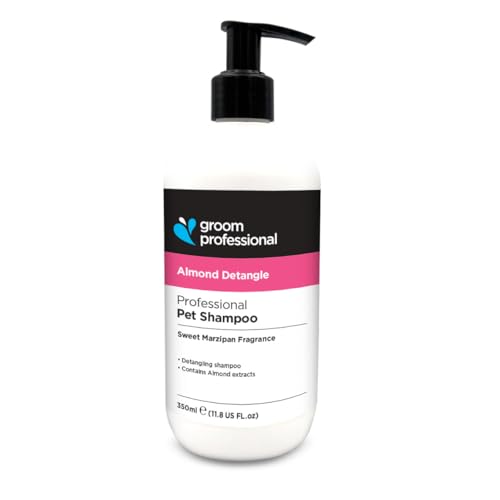 GROOM PROFESSIONAL Almond Detangle Dog Shampoo - Detangling Shampoo for Dogs - Deep Cleansing & Deodourising for Smelly Dogs - Helps Detangle Knots & Tangles - Coat Detangler for Matted Coats, 450ml