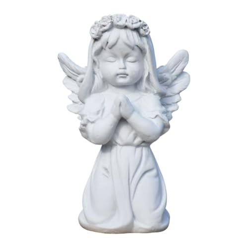 Image of Saugat Traders Praying Angel Statue for Home Decor Showpiece Bedroom, Living Room White Polyresin Figurine Decorative Sculpture Gifting Birthday, Housewarming, Christmas Gift
