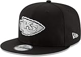 New Era NFL 9FIFTY Black/White Adjustable Snapback Hat Cap One Size Fits All (Kansas City Chiefs)