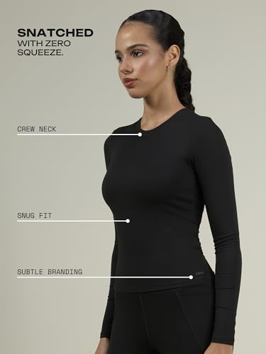 Image of CAVA Sculpt Crew Top for Women | Snug Sculpted Fit, Long Sleeves, Classic Crew Neck, Minimal Branding, Everyday Activewear Tee