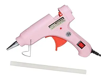 Fadman Electric 20W Pink Mini Hot Melt Glue Gun With 1 Pcs Hot Melt Glue Stick Standard Temperature Corded Glue Gun (7 mm)