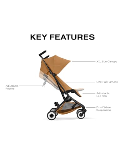 Image of LIBELLE Ultra Lightweight Travel Stroller - Cinnamon Yellow