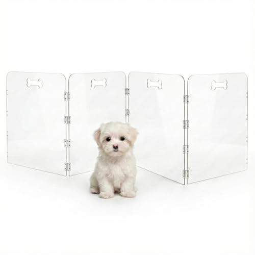 Barrière chien acrylique transparent 4 panneaux pliable